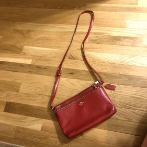 Red Coach Cross Body Bag